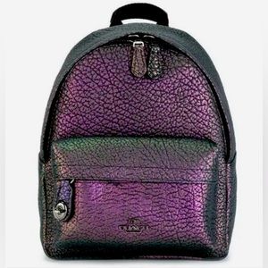 Coach Campus Mini Oil Slick Backpack Holographic Purple